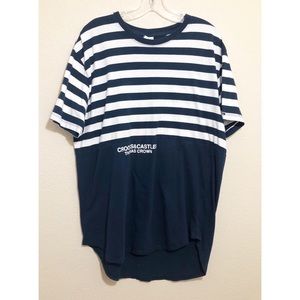Crooks&Castles Striped Long Short Sleeve Tee Sz L